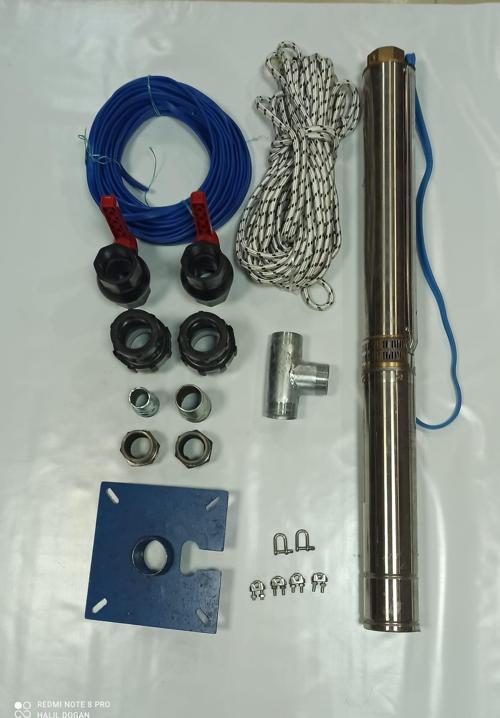 4SD16/9 3HP ALARKO TRİFAZE 15 MT YASSI KABLOLU   TAKIM DALGIÇ POMPA