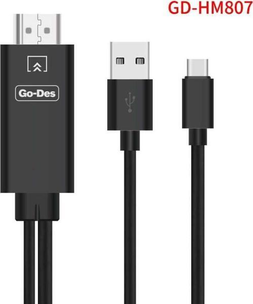 GD-HM807 Type-C HDMI 4K Kablo 180 cm Görüntü Aktarım Kablosu