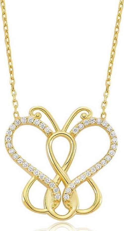 925 Ayar Gümüş Sonsuzluk Kelebek Kolye