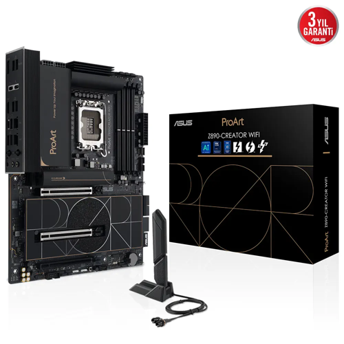 PROART Z890-CREATOR WIFI, 9066MHz OC, 4xDDR5 5x M.2, HDMI, DP, Type-C, Wi-Fi 7, Bluetooth 5.4, Intel Core Ultra CPU