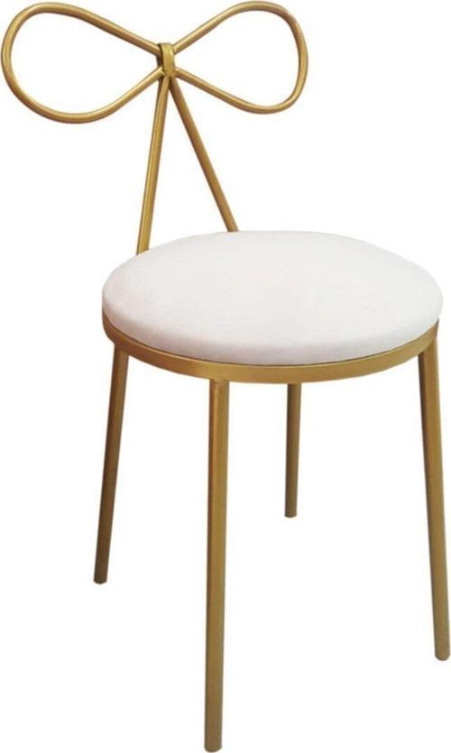 Fiyonk Makyaj Sandalyesi Metal Gold