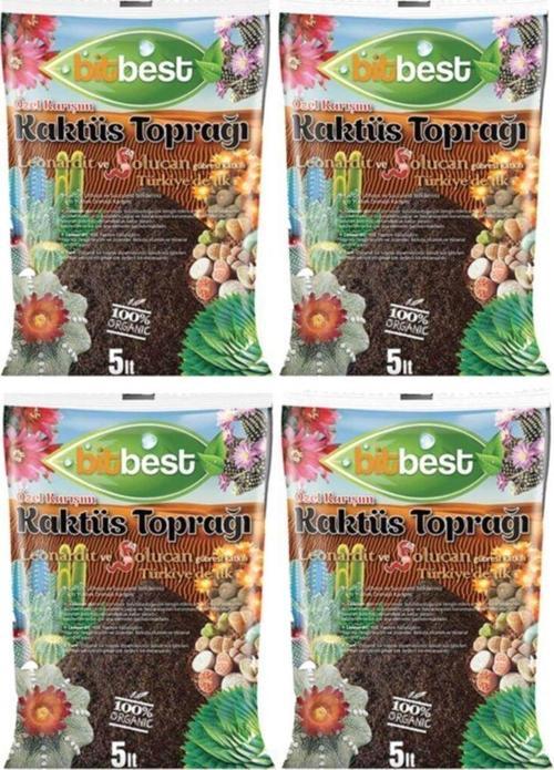 4 Lü Paket Leonardit Ve Solucan Gübreli Kaktüs Toprağı 5 Lt