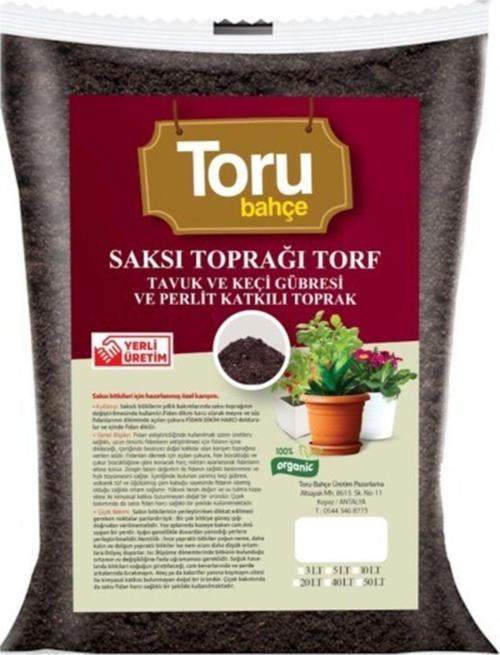Toru Bahçe Saksı Toprağı Torf Tavuk Ve Keçi Gübreli Perlit Katkılı Toprak 40 Lt