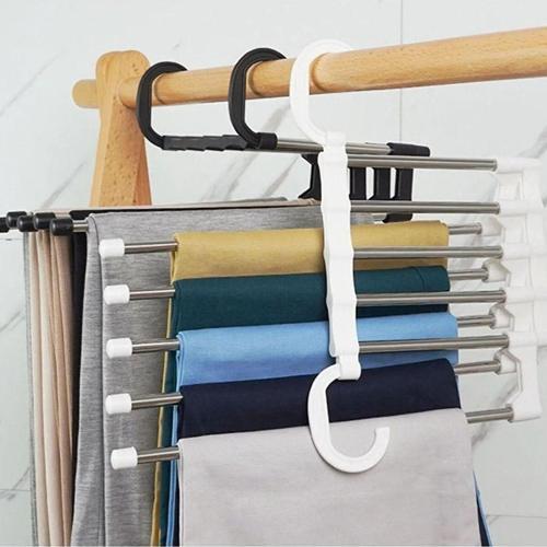 4 Adet Hareketli Dolap İçi Pantolon Kravat Şal Askı Sistemi Düzenleyici Katmanlı Askılık Organizer