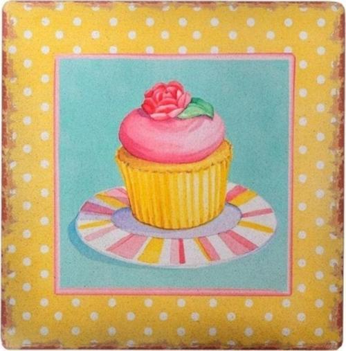 Duvar Panosu 40*40 Cup Cake Muffin Motifli Duvar Süsü