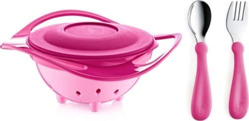 Dökülmeyen Tabak Pembe & Paslanmaz Çelik Çatal Kaşık Takımı Pembe