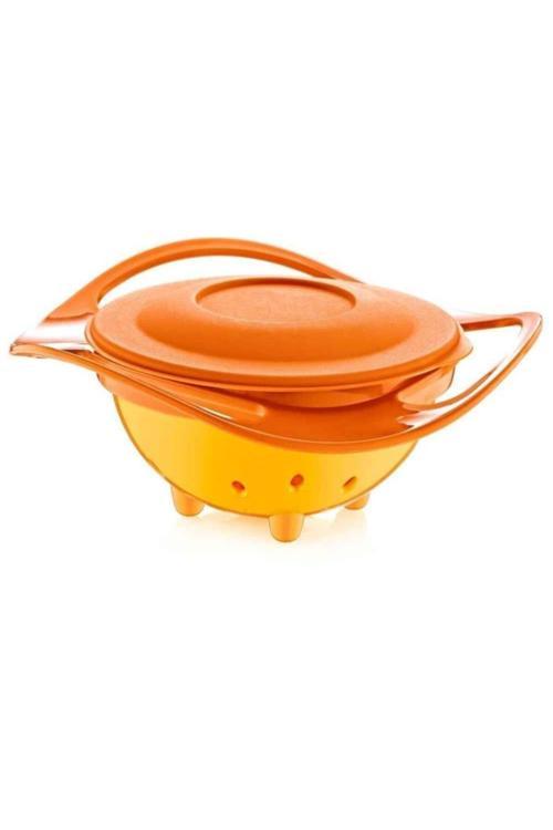 Dökülmeyen Tabak Turuncu & Mama Kaşık Çatal Takımı Turuncu