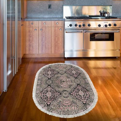 Kaymaz Taban Djt Mutfak Halısı Trend Saçaklı Oval Modern 659M
