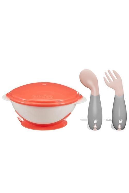 Vakumlu Mama Tabağı Ve Açılı Çatal Kaşık Seti