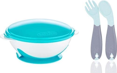 Vakumlu Mama Tabağı Ve Açılı Çatal Kaşık Seti
