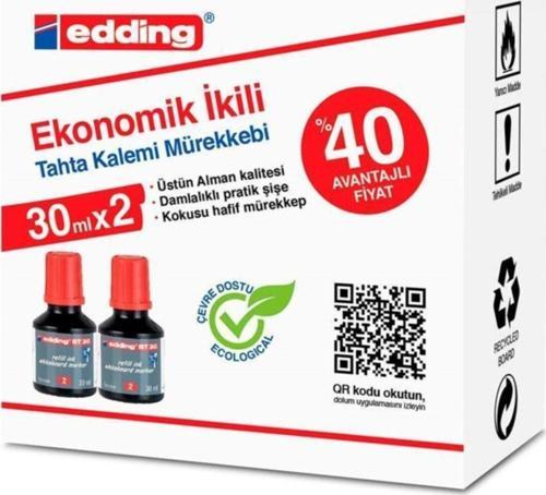 Bt30 Tahta Kalem Mürekkebi Damlalıklı Ekonomik 30 Ml Kırmızı (2 Li Paket)