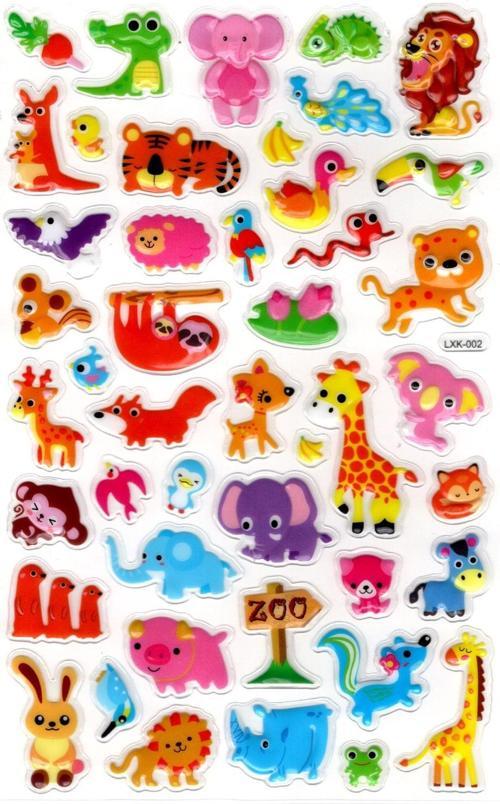 Sticker Kabartmalı Stiker Defter, Planlayıcı Etiket (lxk-002) - 22X14 cm - Minik Sevimli Hayvanlar
