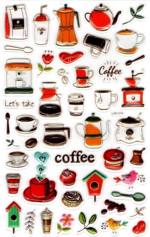 Sticker Kabartmalı Stiker Defter, Planlayıcı Etiket (lxk-019) - 22X14 cm - Çay Kahve