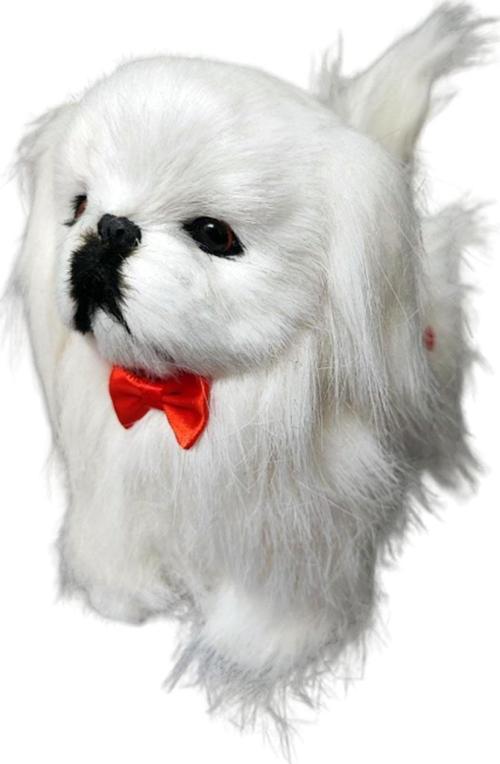 Sese Duyarlı Şımaran - Hareket Eden, Yürüyen Müzikli Sevimli Malta Bichon Peluş Köpek