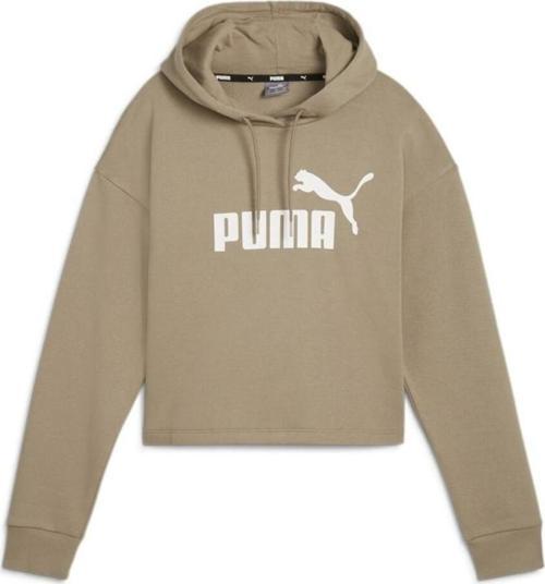 Ess Cropped Logo Hoodie Kadın Bej Sweatshırt