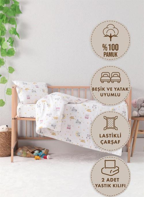 Baby %100 Pamuk Dream Sweet Bebek Nevresim Takımı - Pembe