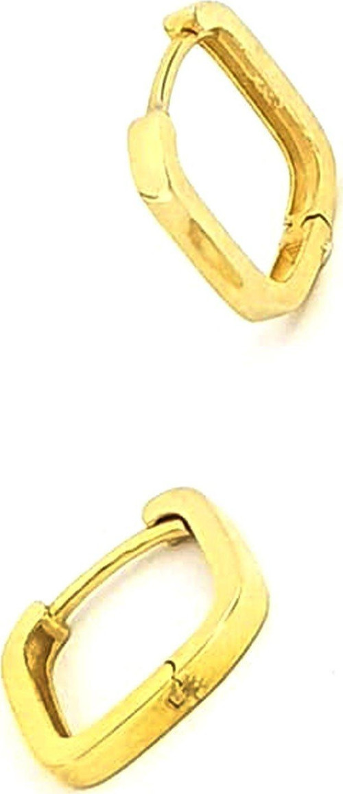 Gümüş üzerine altın kaplama kare halka küpe 1.4 cm çap