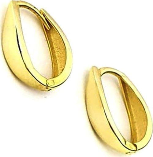 Gümüş üzerine altın kaplama oval.modern küpe cap 2 cm