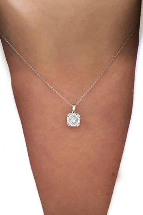 Baget Taşlı 925ayar gümüş Tek Taş Kolye 