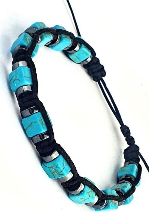Hematit ve turkuaz Taşlı El.işi Tasarım Şambala Erkek Bileklik