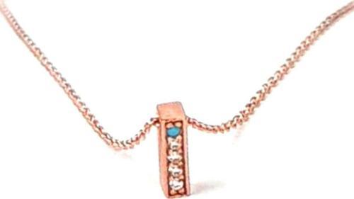 İ harfi gümüş rose minimal kolye