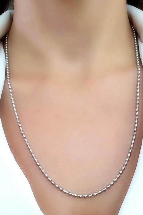 İtalyan 925 ayar Gümüş Arpa Zincir Kolye