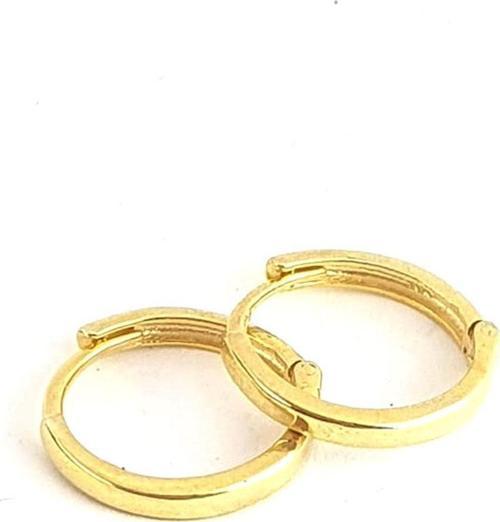 925ayar Gümüş Üzerine Altın Kaplama Bombeli Halka Küpe 