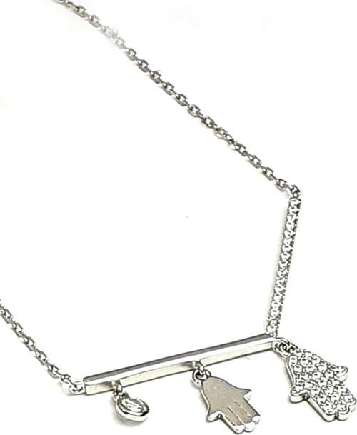 İtalyan tasarımı gümüş fatmanın eli figürlü gümüş trend kolye 