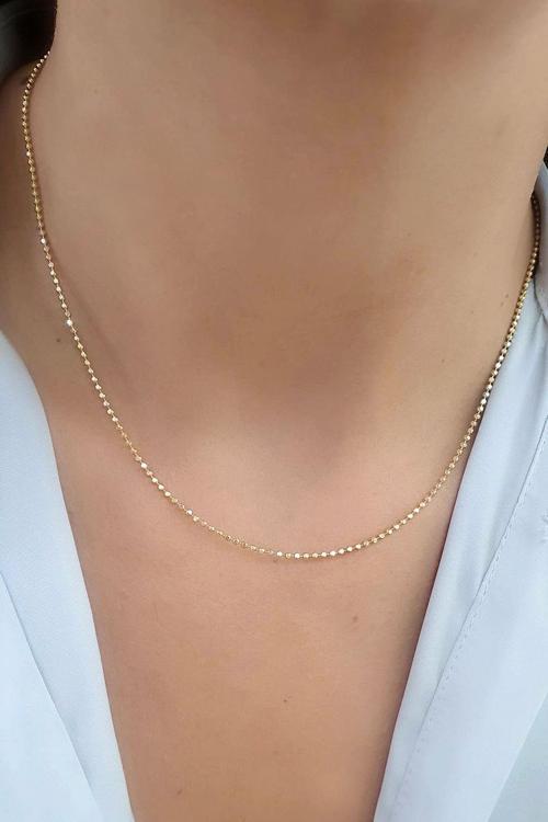 Çift Renkli 925ayar gümüş İtalyan Trend Zincir Kolye