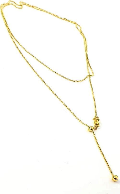 İtalyan tasarımı 925 ayar gümüş üzerine altın kaplama ayarlanabilir asansörlü zincir kolye