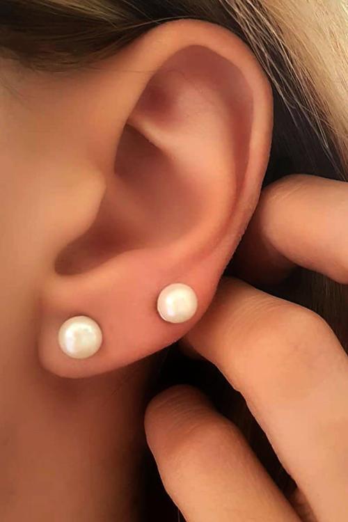 Gümüş inci gümüş küpe