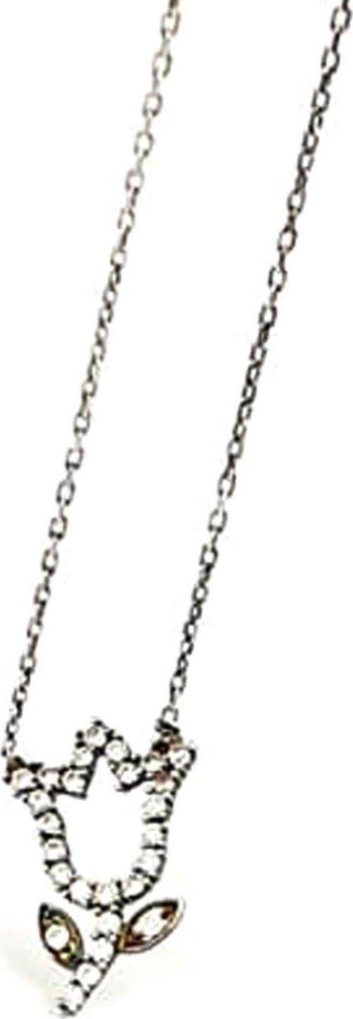 Lale figürlü 925 ayar gümüş zirkon taş detaylı minimal kolye 