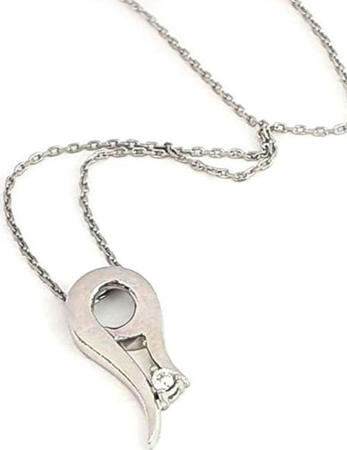 Lale figürlü zirkon taş detaylı gümüş kolye