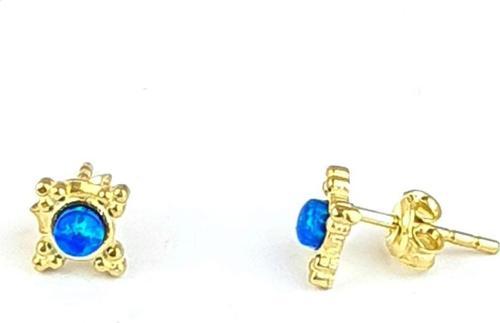 Opal Taşlı 925ayar Gümüş üzerine altın kaplama Minimal Küpe 