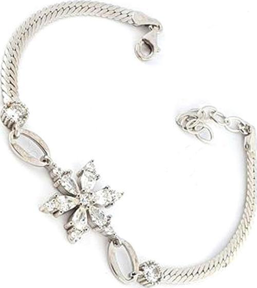 Lotus Çiçeği Figürlü 925 ayar Gümüş Trend Bileklik