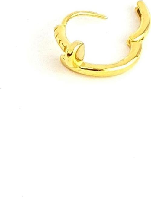 İtalyan Tasarımı 925ayar Gümüş Üzerine Altın Kaplama  Halka Tek çivi küpe 