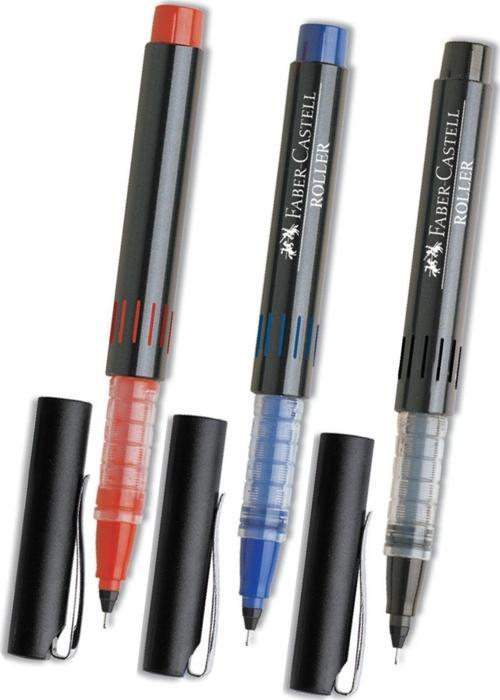 Faber-Castell 3 Renk(Kırmızı, Mavi, Siyah) Iğne Uçlu 0,5 Roller Kalem Yeni Üçgen Ergonomik Tutuş