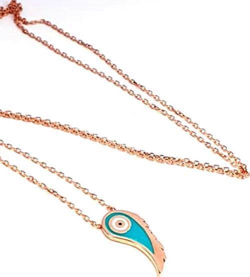 mine işçiliği kanat figürlü gümüş rose kolye