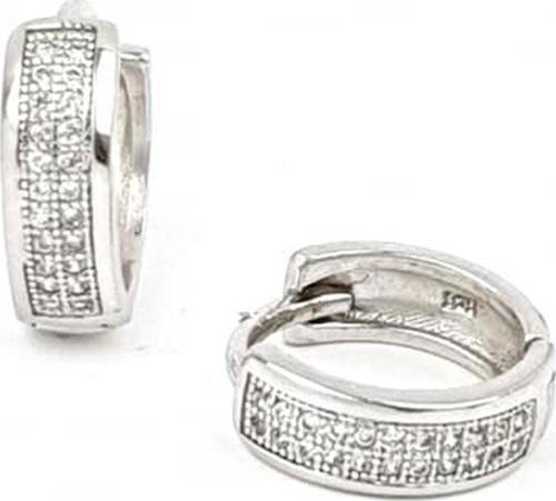 pırlanta ışıltısında zirkon taşlı gümüş halka küpe 1.5 cm