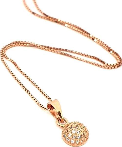 Pırlanta ışıltısında zirkon taşlı gümüş rose kolye