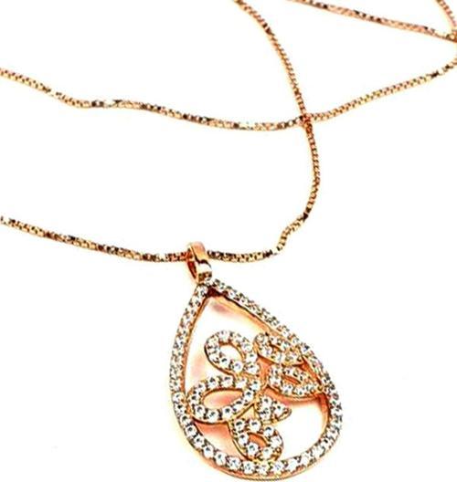 Sky Diamond gümüş lüks gümüş rose kolye 