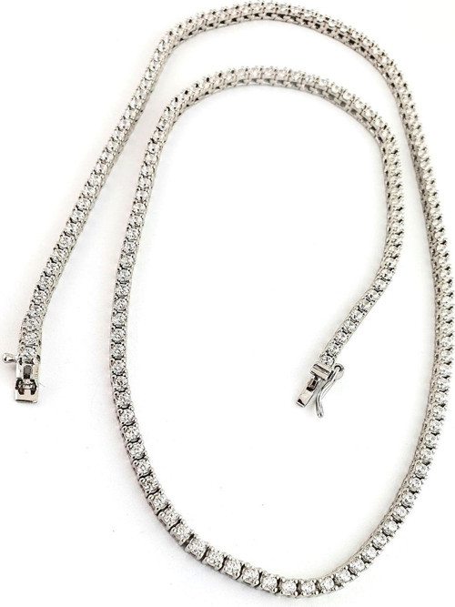 Pırlanta Parlaklığında Swarovski Taşlı 925ayar Gümüş Su Yolu Tenis Kolye