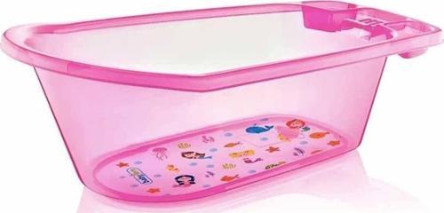 Şeffaf Desenli Pembe Bebek Banyo Küveti