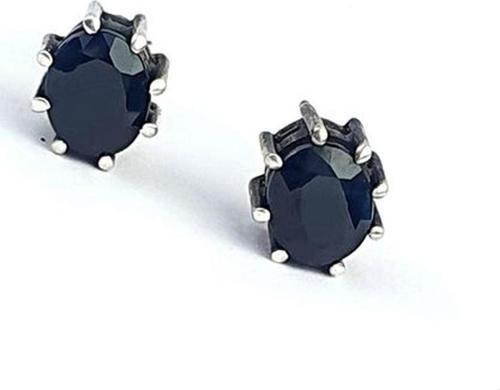 Oniks Taşlı 925ayar Gümüş Tasarım Tek Taş Küpe