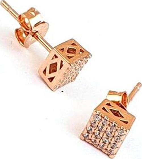 Pırlanta Parlaklığında Zirkon Taşlı 925ayar Gümüş Minimal Kare Küpe