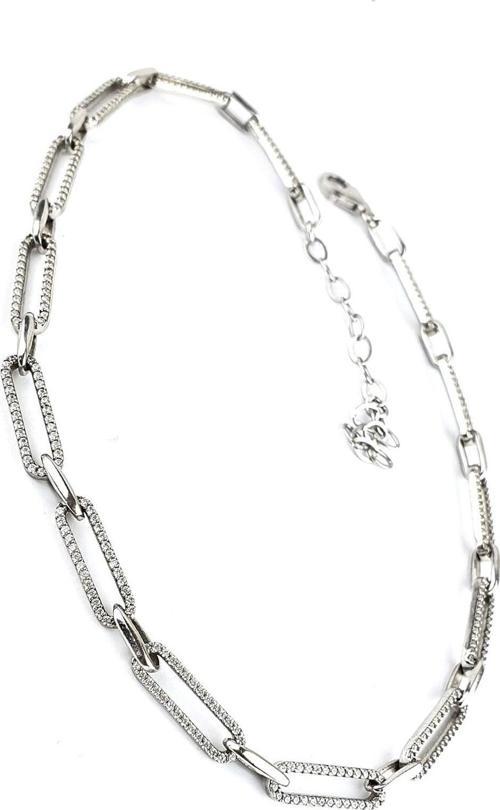 Pırlanta Parlaklığında Zirkon Taşlı 925ayar Gümüş Tasarım Choker Kolye