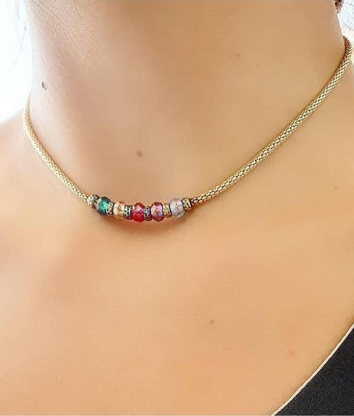 Swarovski taşlı 925ayar Gümüş Üzerine Altın Kaplama Trend Kolye 