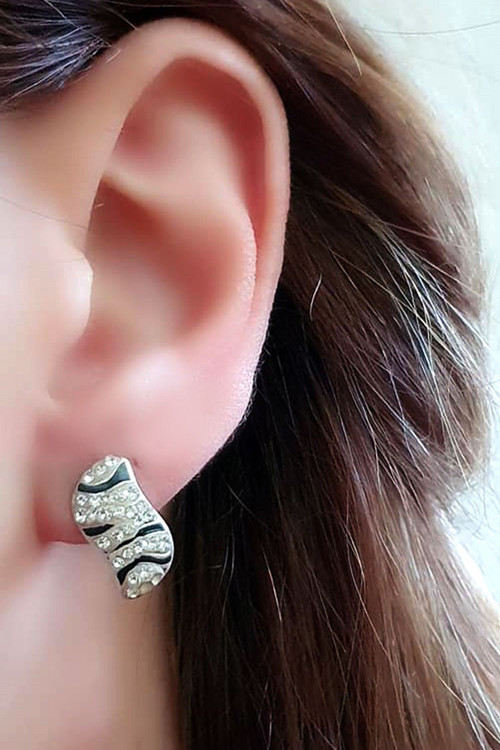 Swarovski taşlı gümüş küpe
