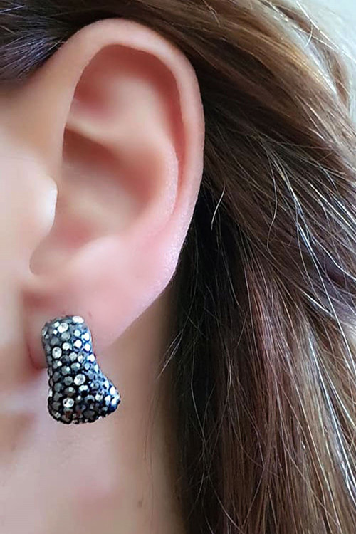 Swarovski taşlı gümüş trend küpe