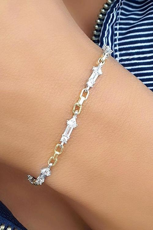 Zirkon Taş Detaylı 925ayar Gümüş Luxury Tasarım Trend Bileklik